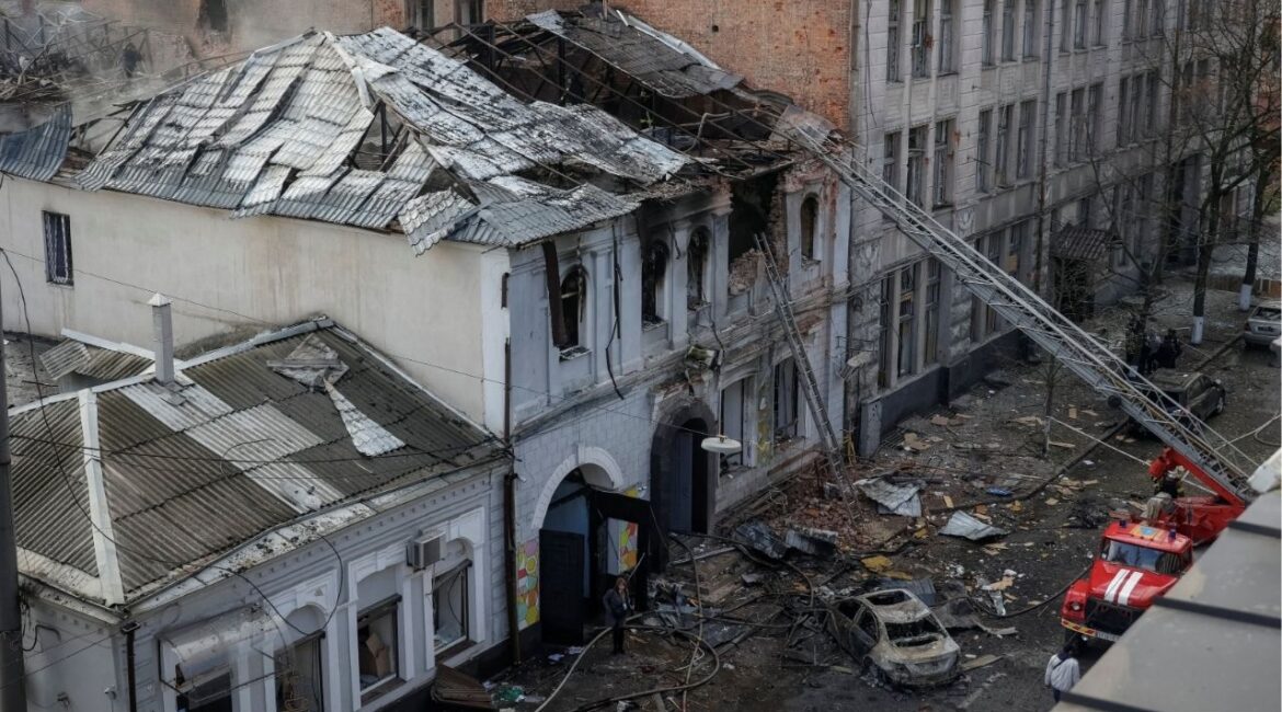 The kindergarten hit by Russian drone strike, amid Russia's attack on Ukraine, in Kharkiv, Ukraine October 22, 2025. (Reuters/Sofiia Gatilova)