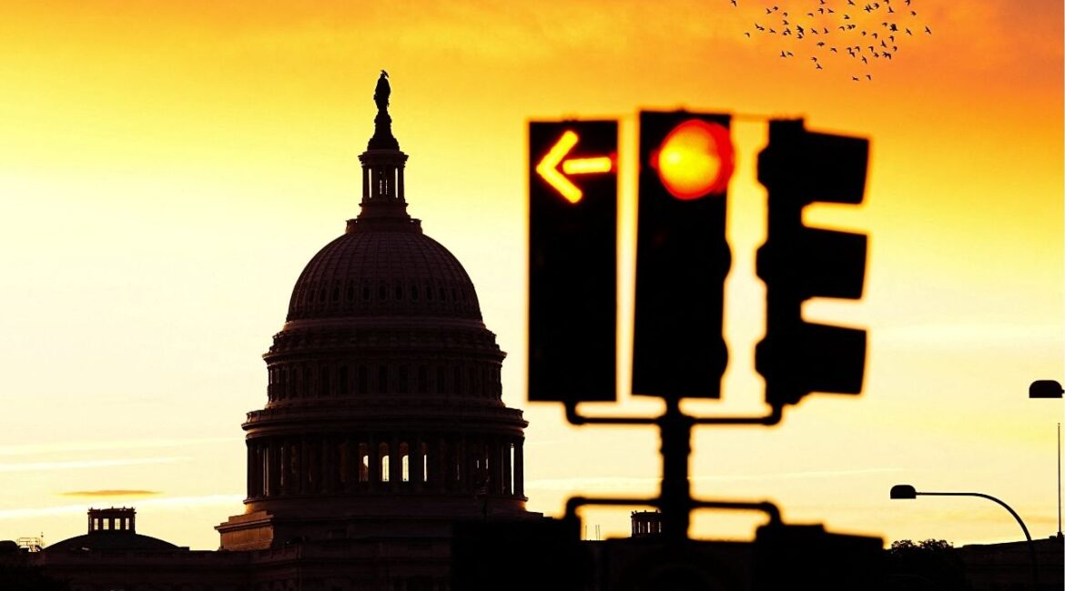 The sun rises behind the Capitol Building, weeks into the continuing U.S. government shutdown on Capitol Hill in Washington, D.C., U.S., October 18, 2025. (Reuters/Aaron Schwartz)