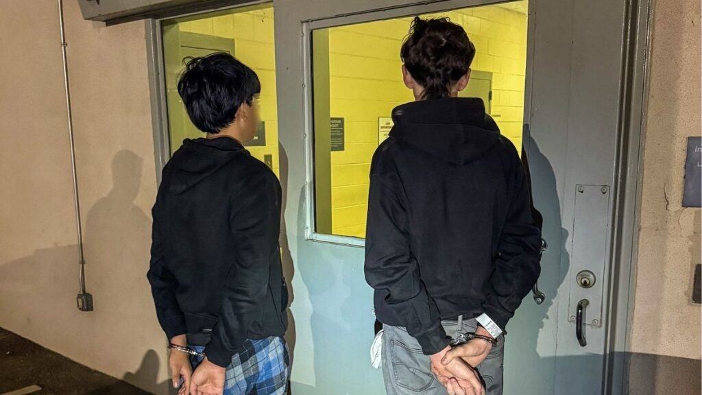 Two 15-year-old gang members were arrested in Fresno after a stolen car chase that reached over 100 mph and ended in a crash. (CHP)