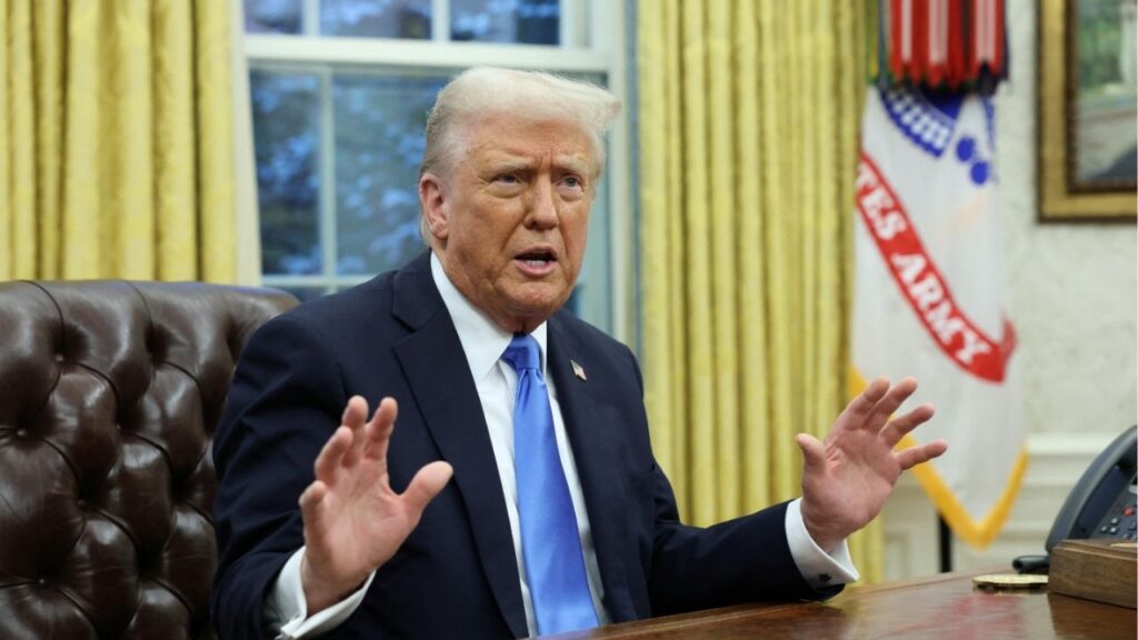 U.S. President Donald Trump speaks in the Oval Office of the White House in Washington, D.C., U.S., February 11, 2025 (Reuters/Kevin Lamarque)