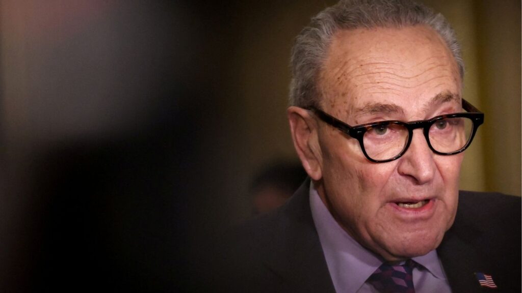 U.S. Senate Minority Leader Chuck Schumer (D-NY) speaks as Senate Democratic leaders hold a press conference following their weekly policy lunch, amid the continuing U.S. government shutdown, on Capitol Hill in Washington, D.C., U.S., October 28, 2025. (Reuters/Kylie Cooper)