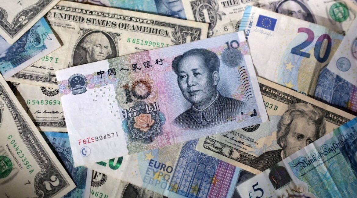 U.S. dollar, Euro, Chinese Yuan and Pound banknotes are seen in this illustration taken May 4, 2025. (Reuters/Dado Ruvic/Illustration)
