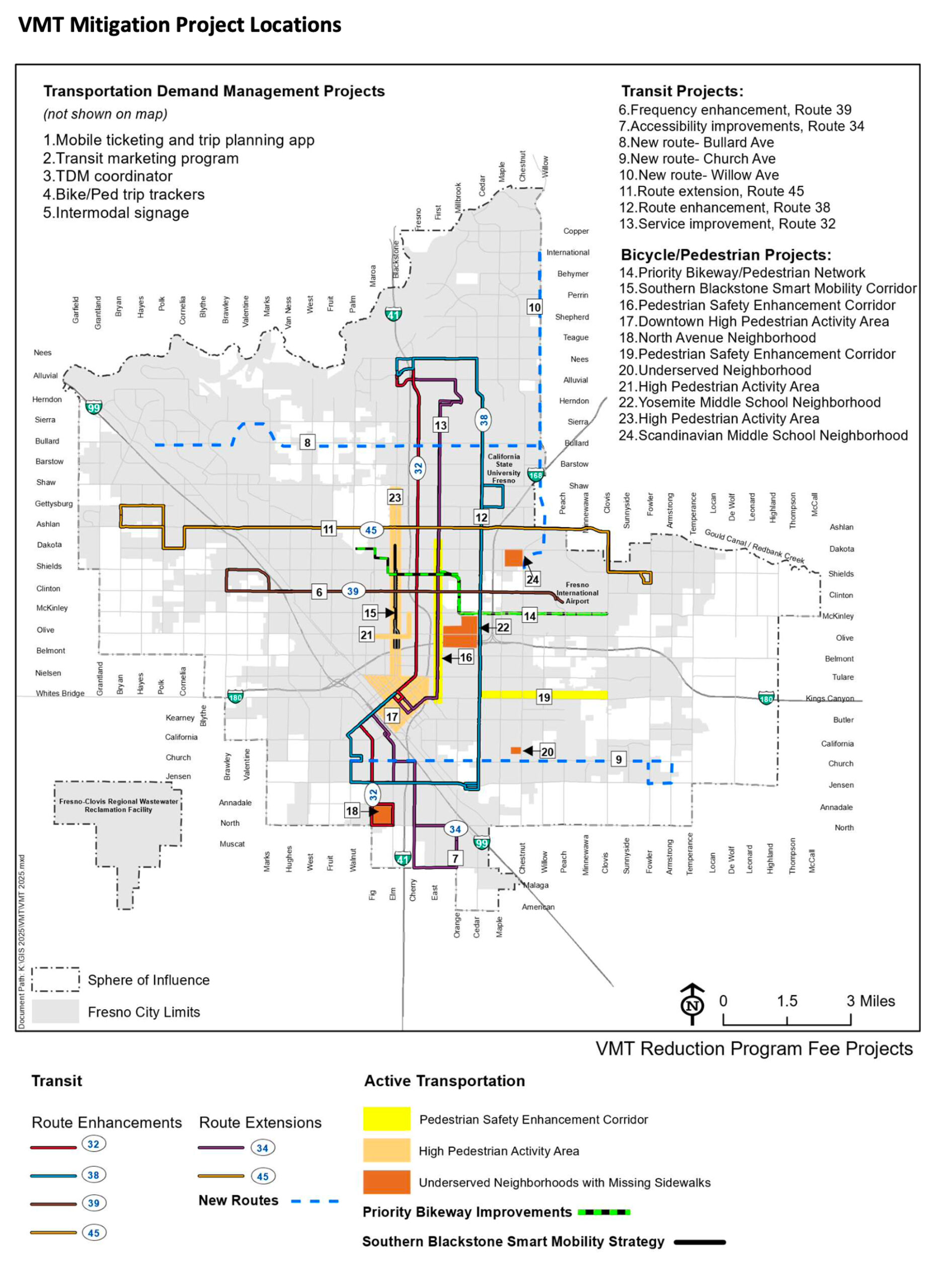VMT Mitigation Project Locations Transportation Demand Management Projects