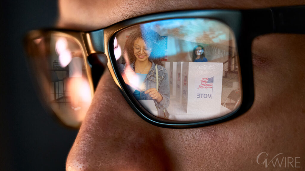 Voting Monitor Watching People Vote