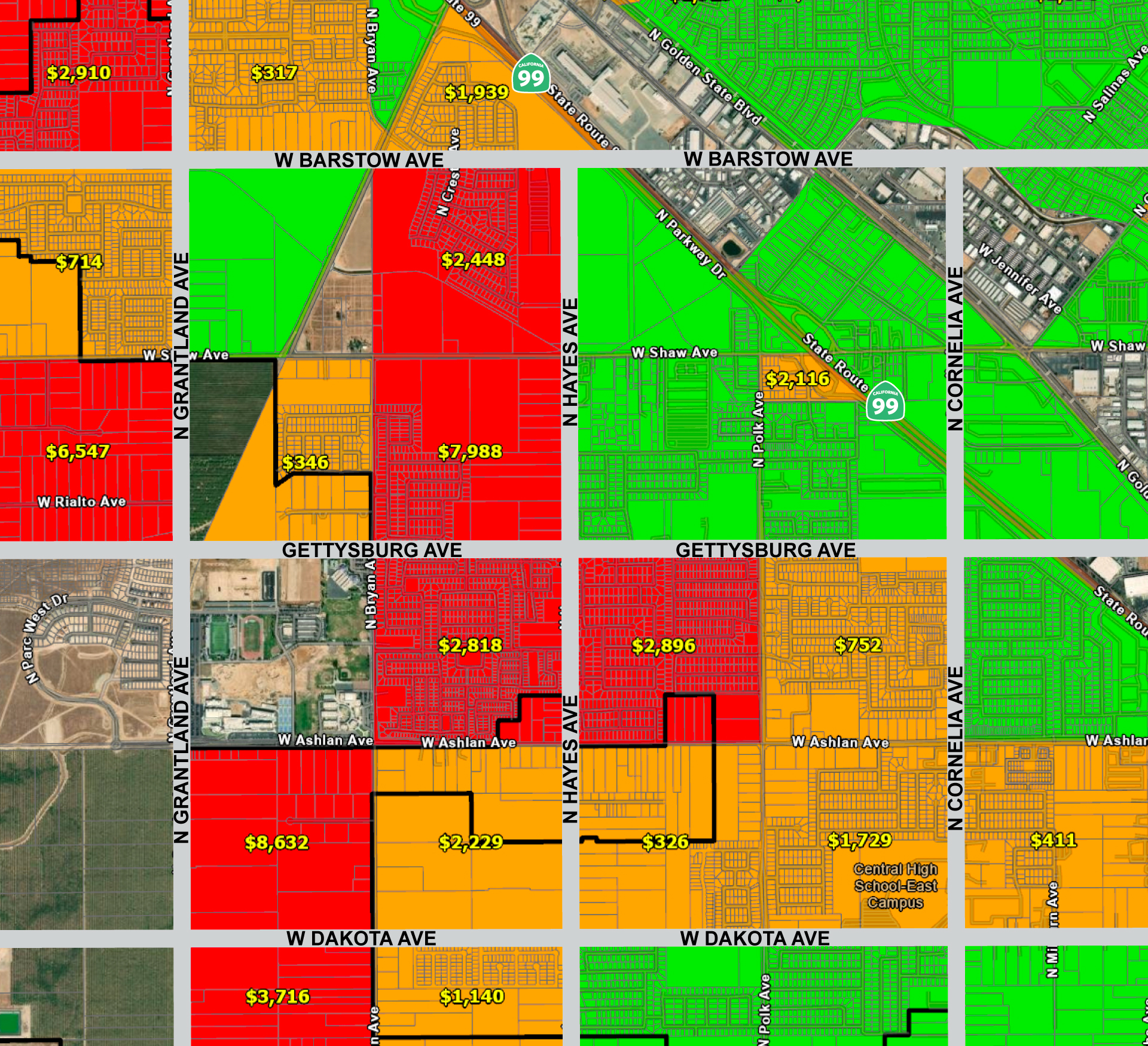 West Fresno VMT Map
