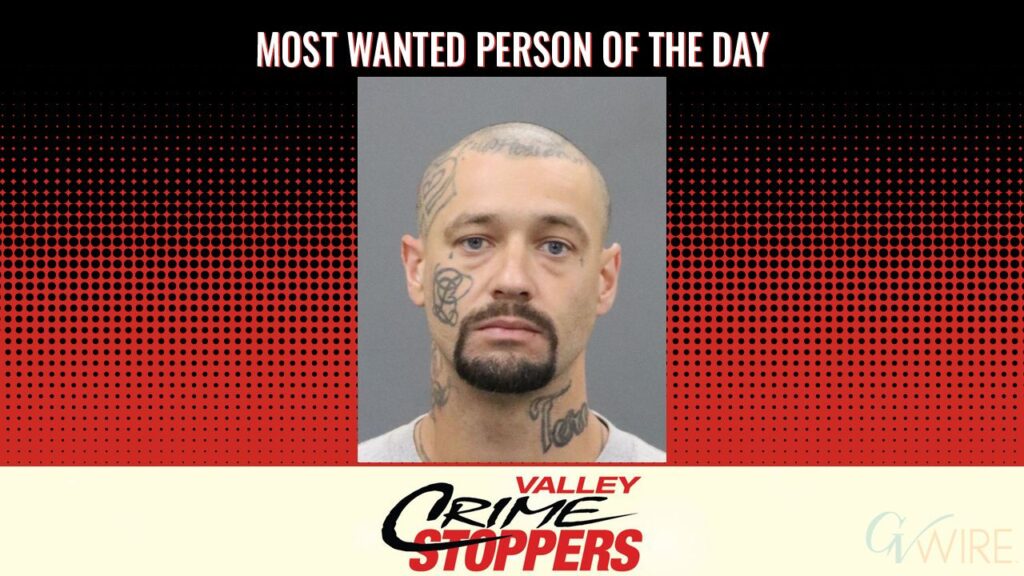 William Christopher Killingsworth is Valley Crime Stoppers' Most Wanted Person of the Day for Oct. 20, 2025. (Valley Crimes Stoppers)