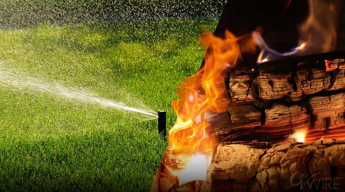 lawn watering and wood burning