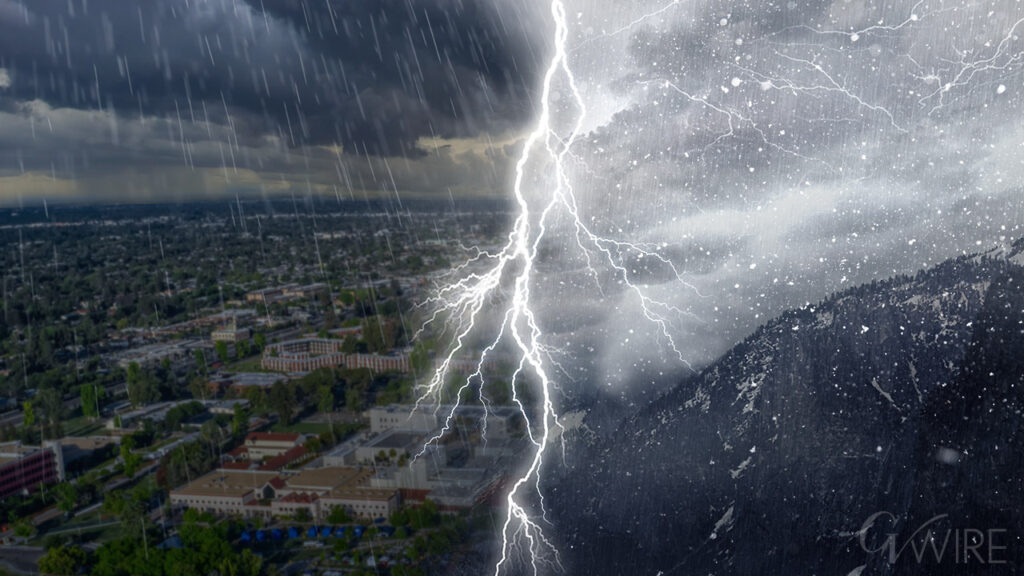 fresno huntington lake rain snow thunderstorm
