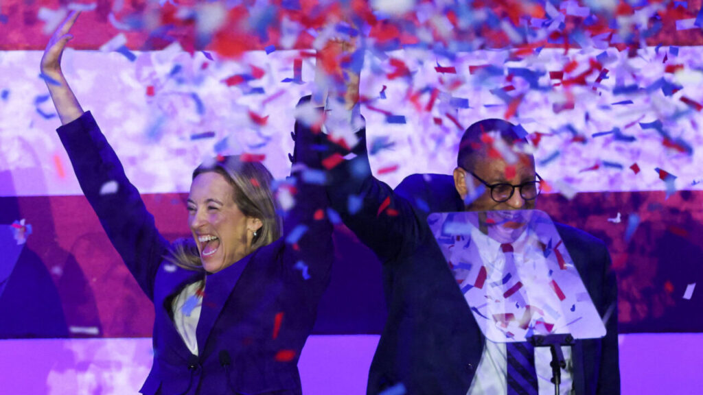Image of Mikie Sherrill and Dale Cladwell Celebrating Their Nov. 4, 2025 Victories