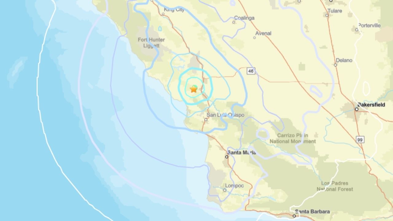 A 4.4-magnitude quake struck near Templeton Tuesday, Nov. 18, 2025, morning, causing noticeable indoor shaking but no immediate reports of damage or injuries. (USGS)