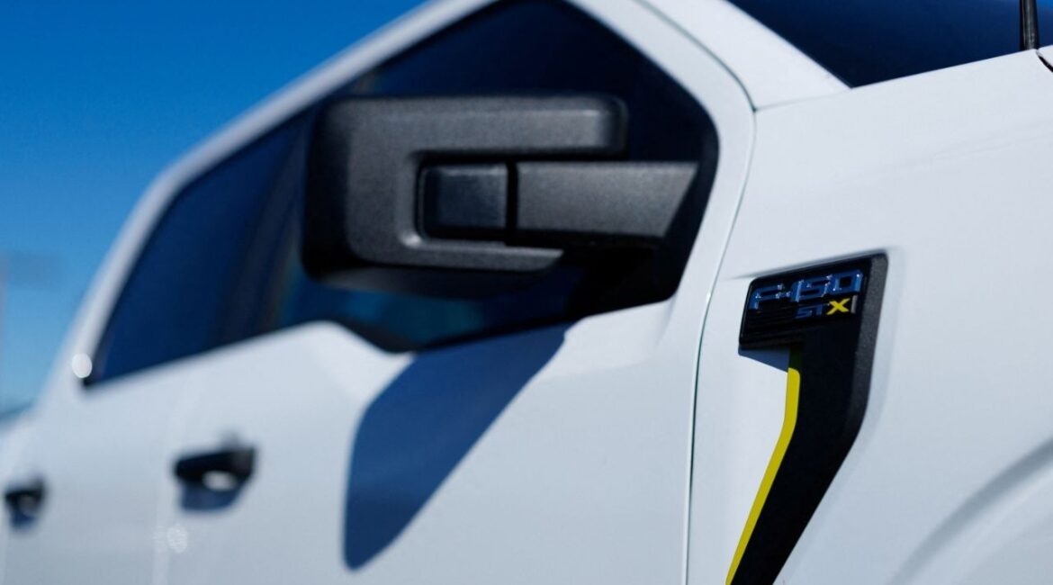 A Ford F-150 pickup truck for sale in Encinitas, California, U.S., October 20, 2025. (Reuters/Mike Blake)