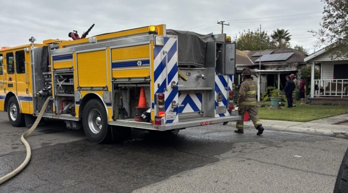 A cat died but all residents escaped safely after a house fire Thursday, Nov. 6, 2025, morning on North Kessing Street in Porterville, authorities said. (Porterville FD)