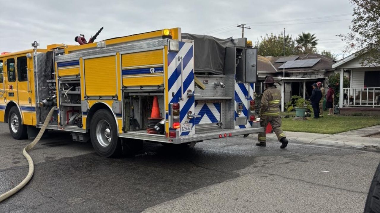 A cat died but all residents escaped safely after a house fire Thursday, Nov. 6, 2025, morning on North Kessing Street in Porterville, authorities said. (Porterville FD)
