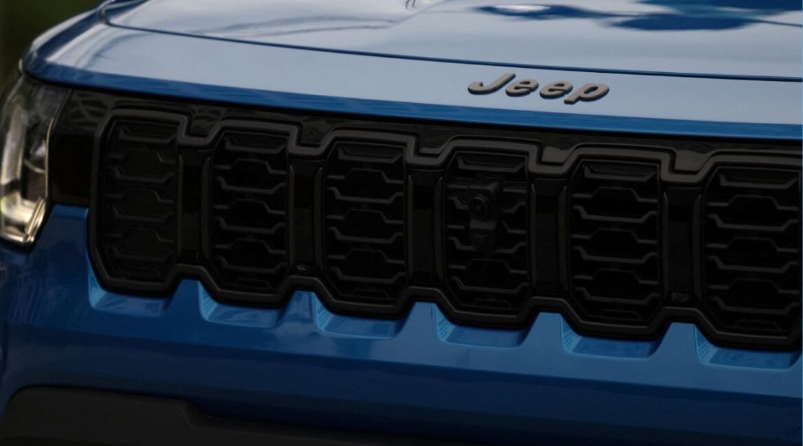 A detail of the all-new 2026 Jeep Cherokee during its reveal event in the Brooklyn borough of New York City, U.S., August 21, 2025. (Reuters/Shannon Stapleton)