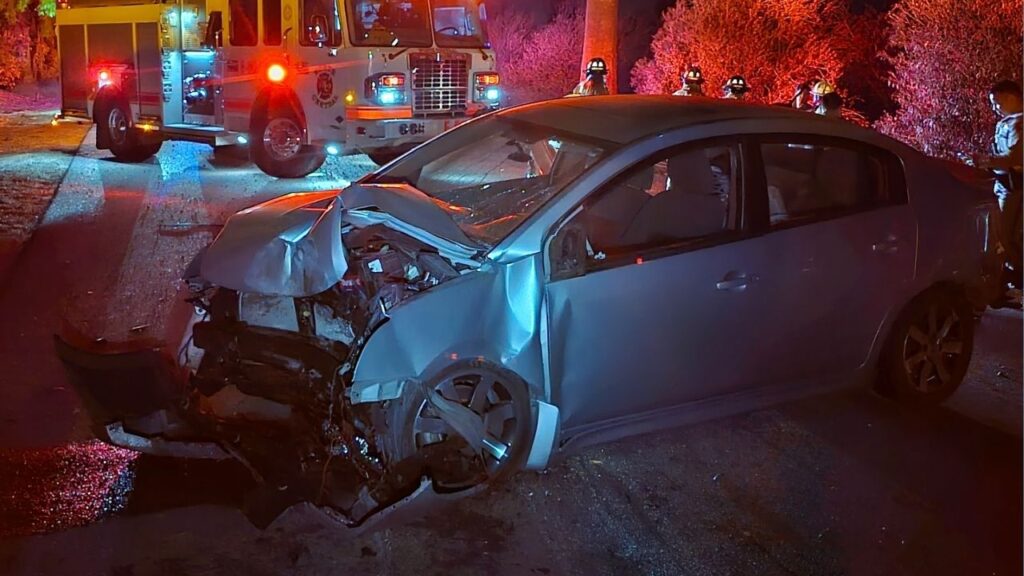 A vehicle that crashed into a tree on Friday, Oct. 31, 2025. (CHP)