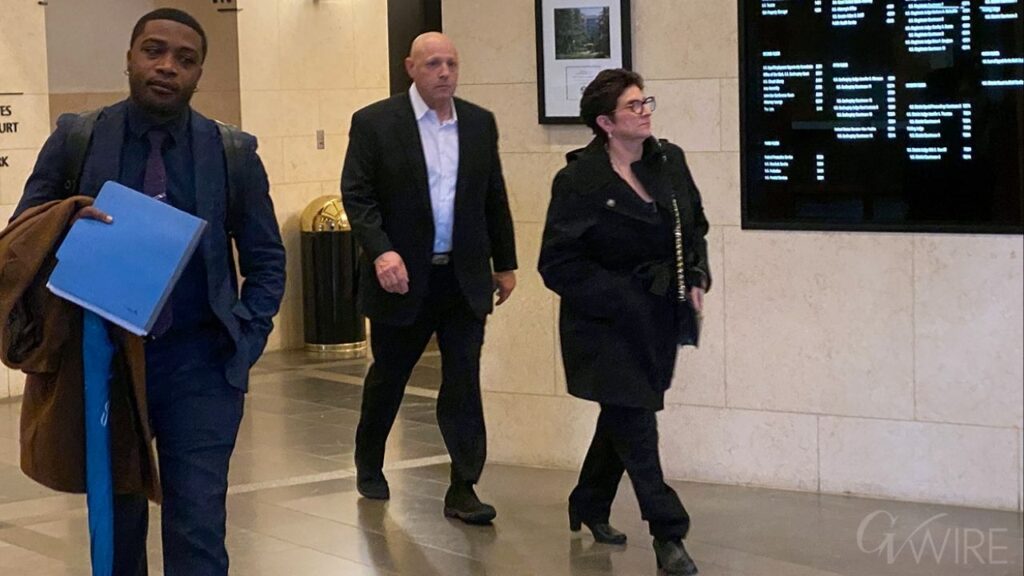 Attorney Serguel Akiti (left), of Atlanta, Georgia, exits the federal courthouse in Fresno with defendant Bobby Salazar, and Salazar‘s wife Lucy Ruiz, Monday, Nov. 17, 2025. (GV Wire/David Taub)