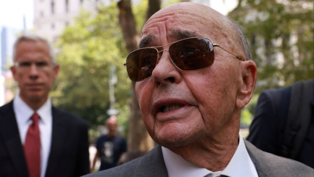 British billionaire and Tottenham Hotspur owner Joe Lewis exits the United States Courthouse in Manhattan, following his appearance on insider trading charges, in New York City, U.S., July 26, 2023. (Reuters/Amr Alfiky)