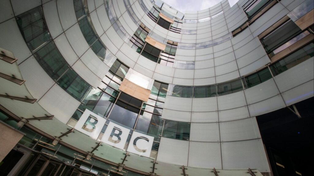 Broadcast House, headquarters of the British Broadcasting Corporation, in London on March 23, 2024. The BBC crisis may have centered on the editing of Donald Trump’s remarks on Jan. 6, 2021, but it was about something much bigger: a longstanding debate, often driven by the right, over whether the broadcaster is institutionally biased. (Joshua Bright/The New York Times)