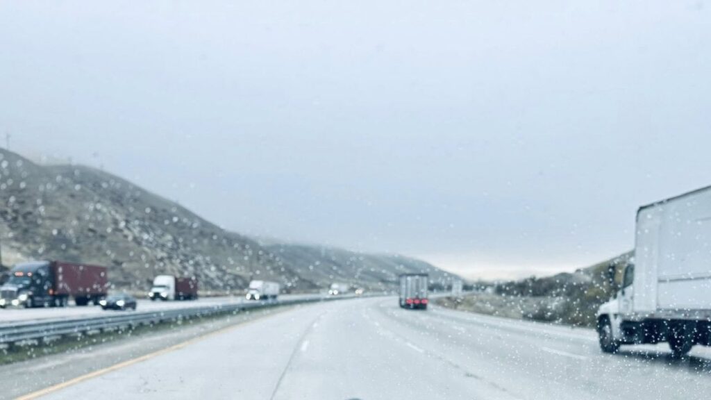 CHP warns of hazardous weather on the Grapevine I-5, urging drivers to slow down and take safety precautions. (CHP)