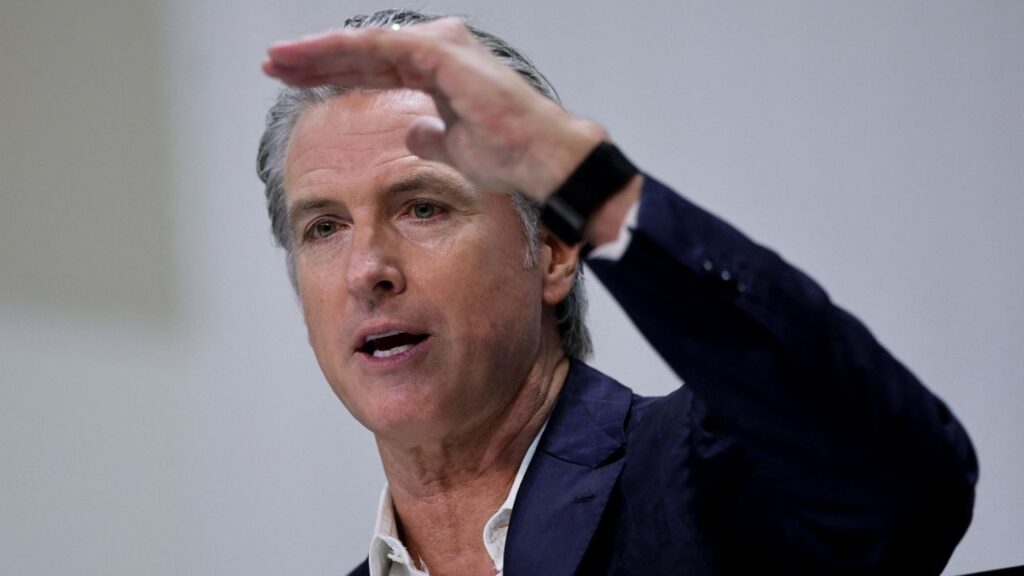 California Governor Gavin Newsom gestures as he attends a press conference, during the UN Climate Change Conference (COP30), in Belem, Brazil, November 11, 2025. (Reuters/Adriano Machado)