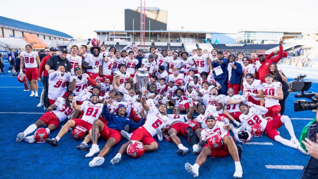 The 2025 Fresno State Football Team Celebrates Retaining the Milk Can Trophy