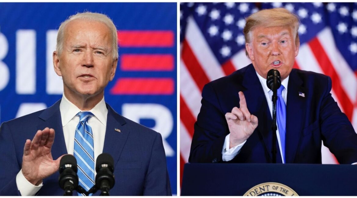 Combination picture of Joe Biden and U.S. President Donald Trump, November 4, 2020. (Reuters/Kevin Lamarque/Carlos Barria)