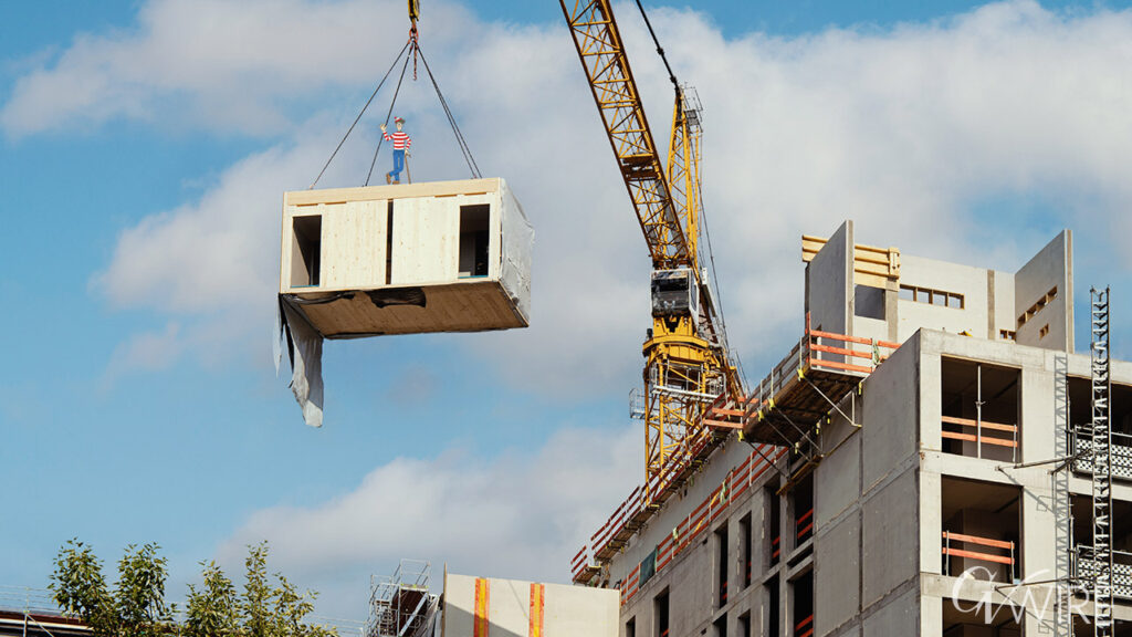 Crane Construction building Where’s Waldo