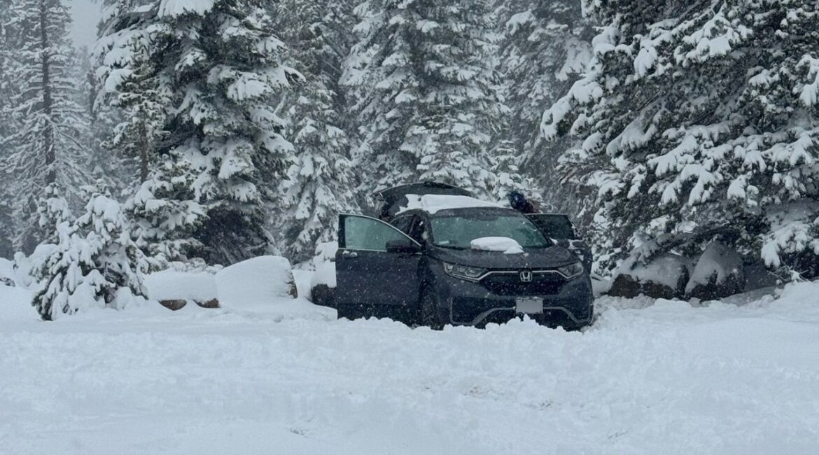 Four people stranded in snow at Shaver Lake Sunday, Nov. 16, 2025, were rescued by Fresno County search and rescue volunteers. (Fresno County SO)