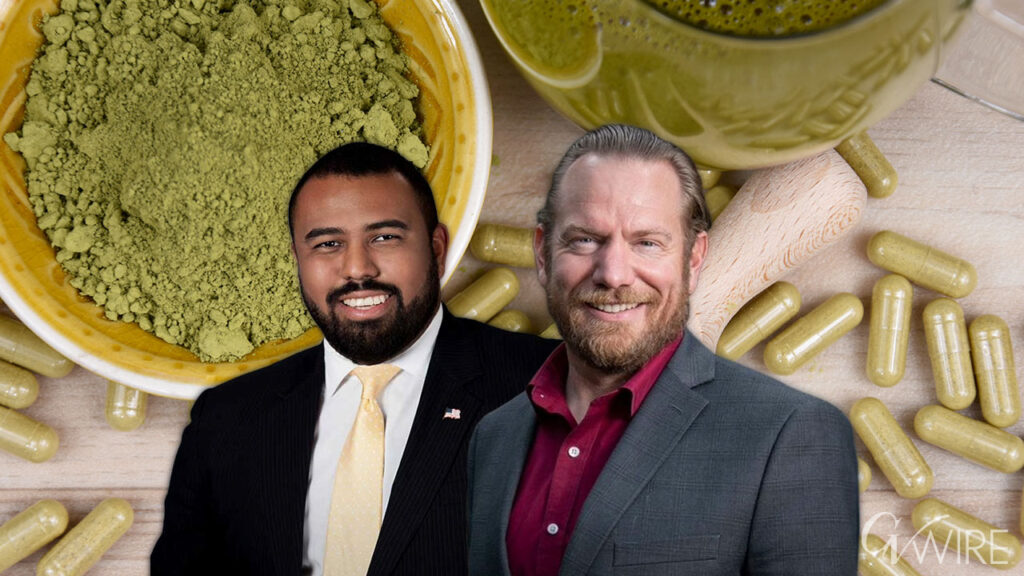 Nelson Esparza and Nathan Magsig with Kratom in the background