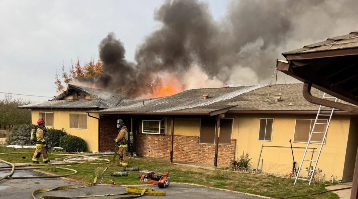 Fresno County Fire responded Wednesday, Nov. 12, 2025, morning to a structure fire north of Selma near Manning and Indianola avenues with no injuries were reported. (CalFire)