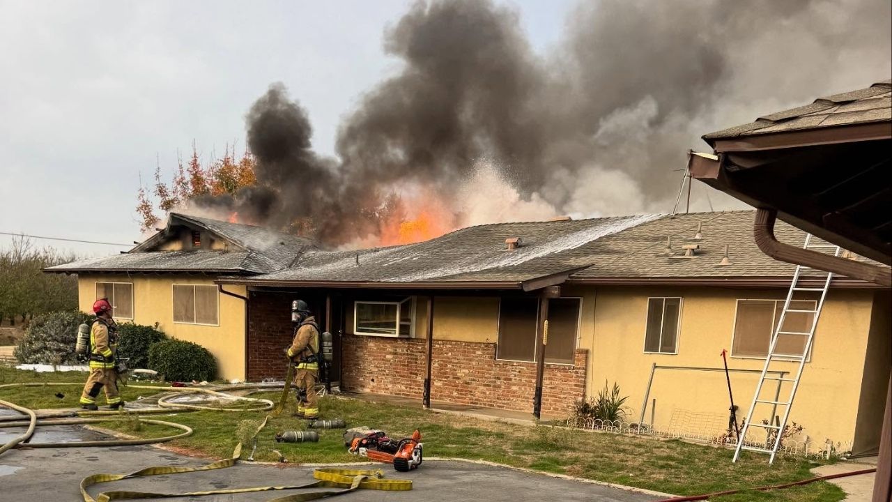 Fresno County Fire responded Wednesday, Nov. 12, 2025, morning to a structure fire north of Selma near Manning and Indianola avenues with no injuries were reported. (CalFire)