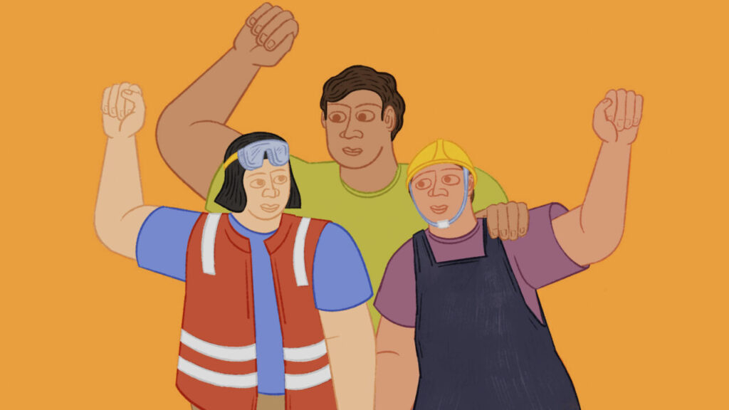 Illustration of Immigrant workers in the United States