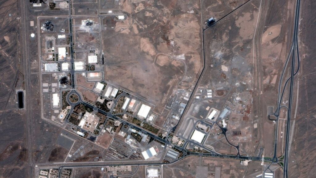 In an image provided by Maxar Technologies, the Natanz nuclear enrichment site in central Iran on June 22, 2025 after American airstrikes. Iran said on Nov. 20 that it was withdrawing from an agreement to allow a resumption of international inspections of its nuclear sites. (Satellite image ©2025 Maxar Technologies via The New York Times)