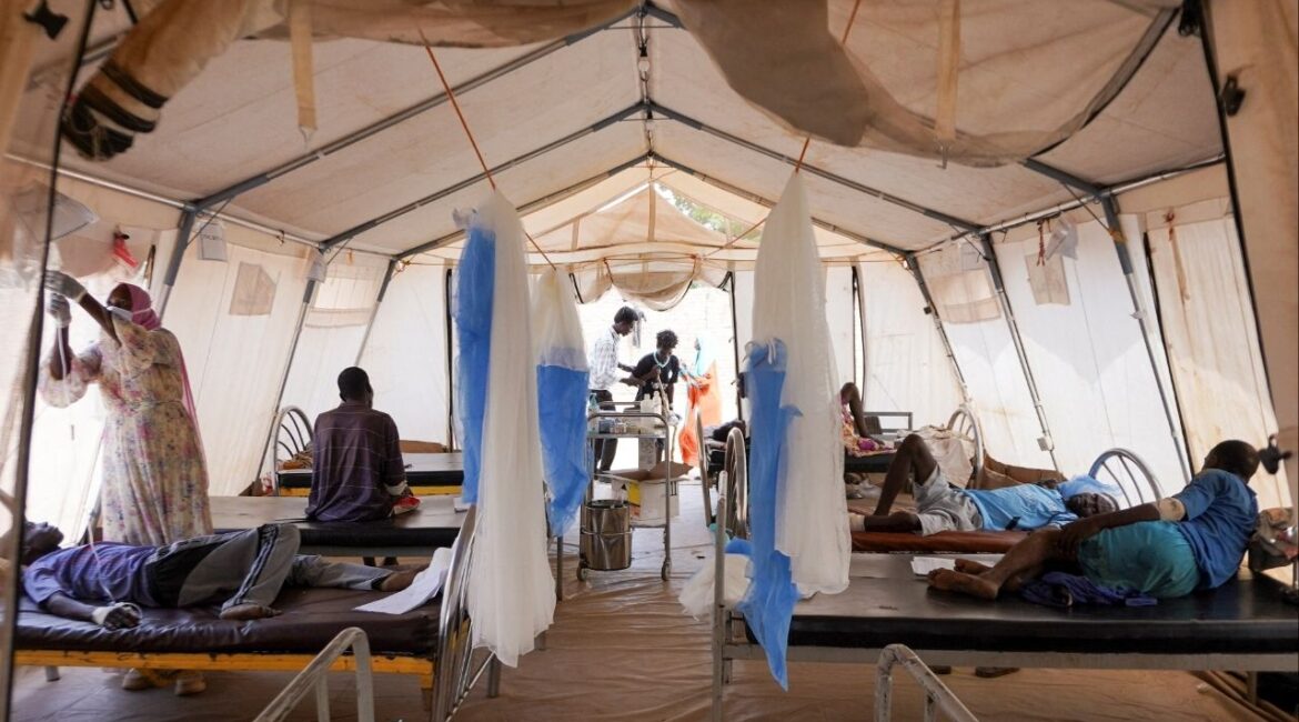 Injured displaced Sudanese people who fled violence in al-Fashir receive treatment at a makeshift clinic run by Medecins Sans Frontieres (MSF), amid ongoing clashes between the paramilitary Rapid Support Forces (RSF) and the Sudanese army, in Tawila, North Darfur, Sudan November 3, 2025. (Reuters/Mohamed Jamal)