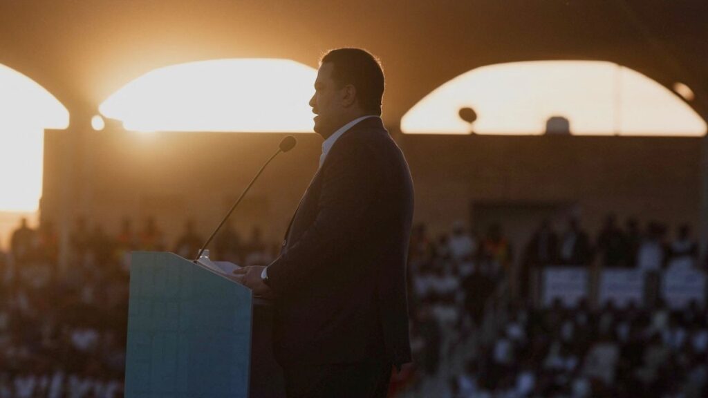 Iraqi Prime Minister Mohammed Shia al-Sudani attends an election rally for the Reconstruction and Development Coalition ahead of the upcoming Iraqi parliamentary elections in Najaf, Iraq, November 2, 2025. (Reuters/Alaa al-Marjani)