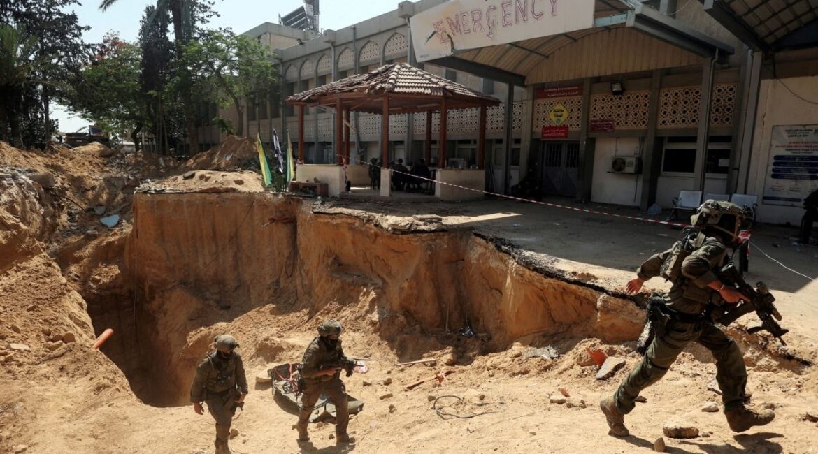 Israeli soldiers walk out from a tunnel underneath the European Hospital in Khan Younis at the Gaza Strip, amid the ongoing ground operation of the Israeli army against Palestinian Islamist group Hamas, June 8, 2025. (Reuters File)