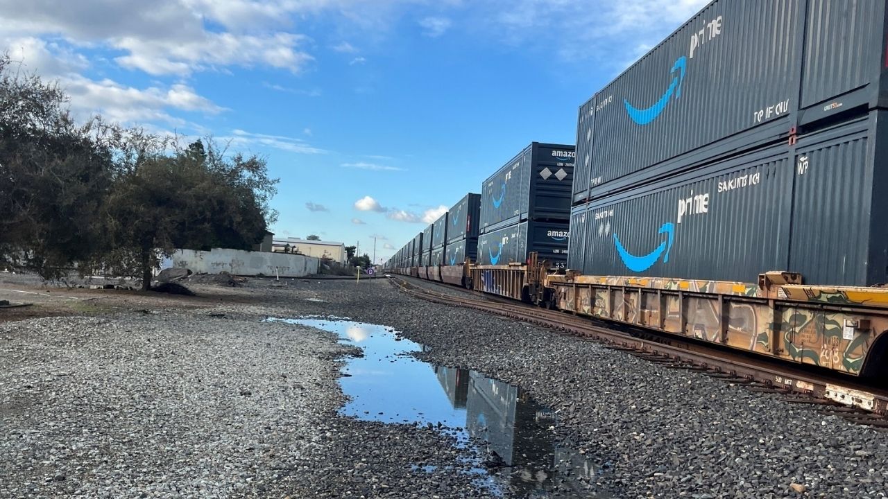 Madera police say all railroad crossings north of 9th Street are closed as officers investigate a train-related incident on Tuesday, Nov. 18, 2025. (Madera PD)
