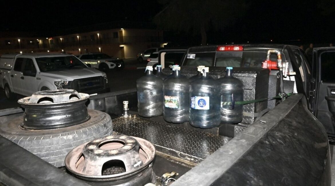 On Nov. 6, 2025, and Nov. 7, 2025, Kern County deputies arrested four suspects accused of stealing diesel fuel and using skimming devices for fraudulent credit card transactions at a truck stop in Buttonwillow. (Kern County SO)