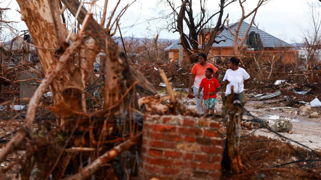 People inspect the damage in the aftermath of Hurricane Melissa, in Black River, Jamaica, November 5, 2025. (Reuters File)