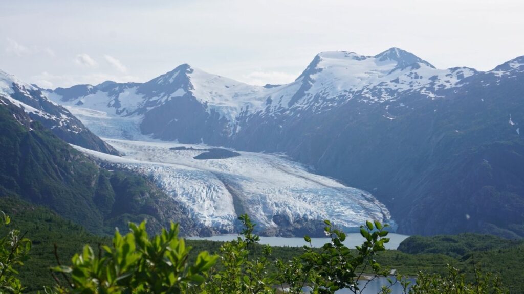 Portage Glacier as seen from Portage Pass in Chugach National Forest in Alaska, U.S. July 7, 2020. Picture taken July 7, 2020. (Reuters/Yereth Rosen)