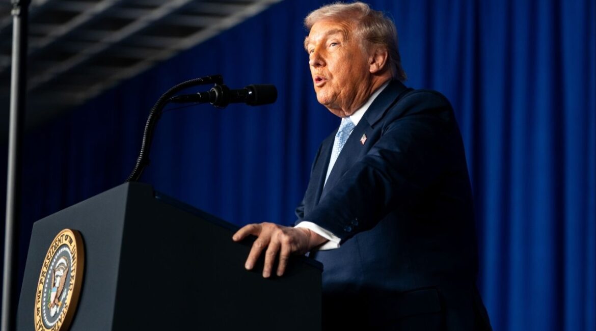 President Donald Trump speaks at the McDonald’s Impact Summit, where he said “Prices are coming down and all of that stuff,” at the Westin Hotel in Washington, on Monday, Nov. 17, 2025. As Trump seeks to reframe his message on affordability, he is increasingly denying there is a problem at all. (Allison Robbert/The New York Times)