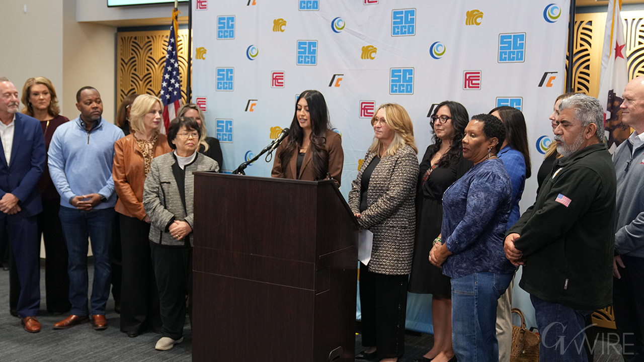 SCCCD Chancellor Carole Goldsmith announcing her retirement Nov. 13, 2025.