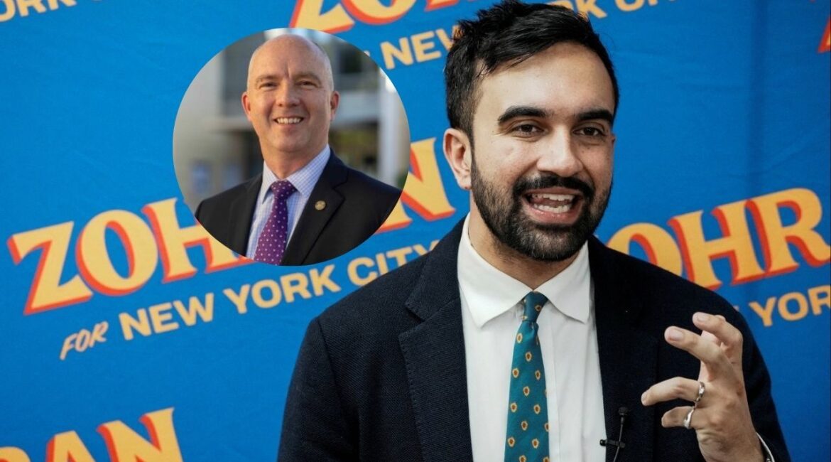 San Luis Obispo County District Attorney Dan Dow (left) is facing scrutiny after sharing social media posts that linked the election of New York City’s first Muslim mayor, Zohran Mamdani, to the 9/11 terrorist attacks. (GV Wire Composite)
