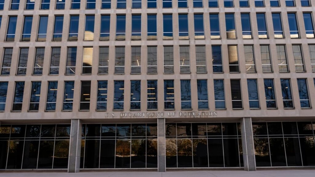 The Department of Education building in Washington, Nov. 13, 2025. The Trump administration is expected to announce on Tuesday, Nov. 18, 20925, an aggressive plan to continue dismantling the Education Department, ending the agency’s role in supporting academics at elementary and high schools and in expanding access to college. (Eric Lee/The New York Times)