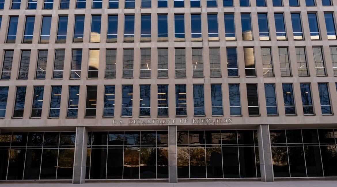 The Department of Education building in Washington, Nov. 13, 2025. The Trump administration is expected to announce on Tuesday, Nov. 18, 20925, an aggressive plan to continue dismantling the Education Department, ending the agency’s role in supporting academics at elementary and high schools and in expanding access to college. (Eric Lee/The New York Times)