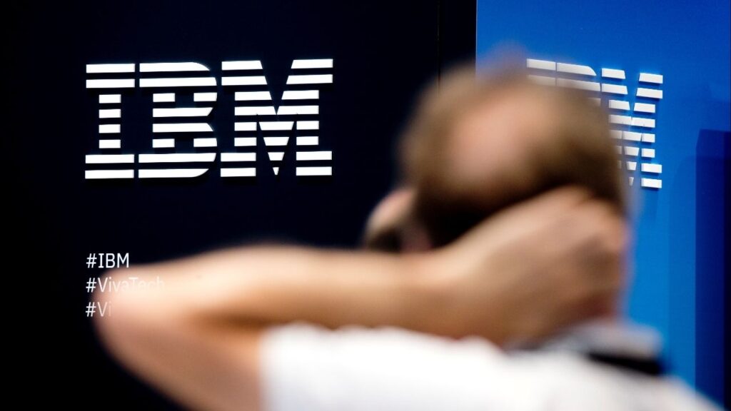 The IBM company logo is pictured during the Viva Tech start-up and technology summit in Paris, France, May 25, 2018. (Reuters/Charles Platiau)