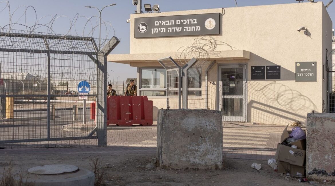 The Sde Teiman base, which has become synonymous with the detention of Gazans, in the Negev desert of Israel, May 31, 2024. Lawyers for a group of Israeli reserve soldiers charged with the grave abuse of a Palestinian detainee called Sunday, Nov. 2, 2025, for the trial to be dismissed, saying the legal process had been sullied. (Avishag Shaar-Yashuv/The New York Times)