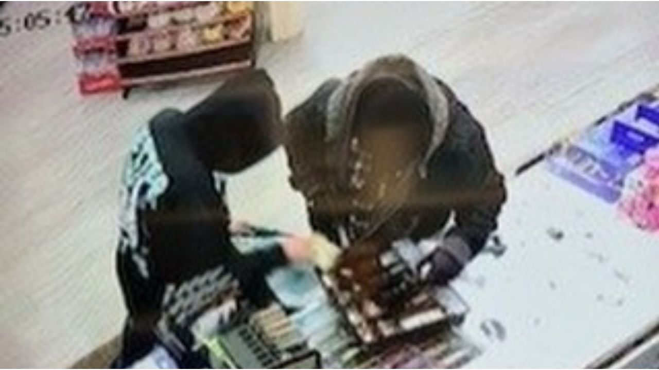 Two masked suspects robbed a Visalia convenience store early Monday, Nov. 24, 2025, fleeing with about $350, police said. (Visalia PD)