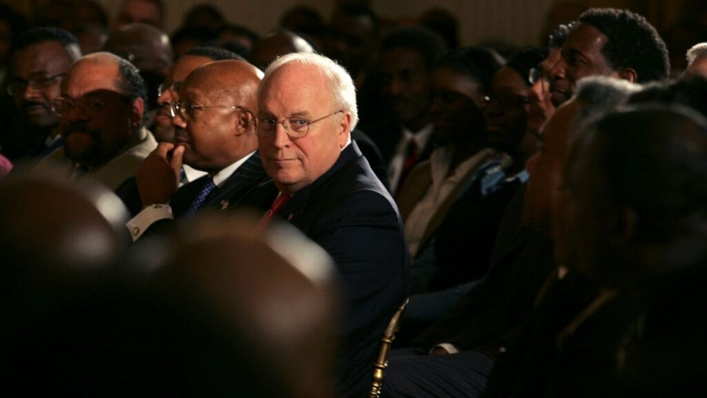 Vice President Dick Cheney attends President George W. Bush’s remarks for African-American History Month, at the White House on Feb. 22, 2006. As the former vice president is honored at Washington National Cathedral on Thursday, Nov. 19, 2025, many eyes will focus on who comes — and who does not. (Stephen Crowley/The New York Times)