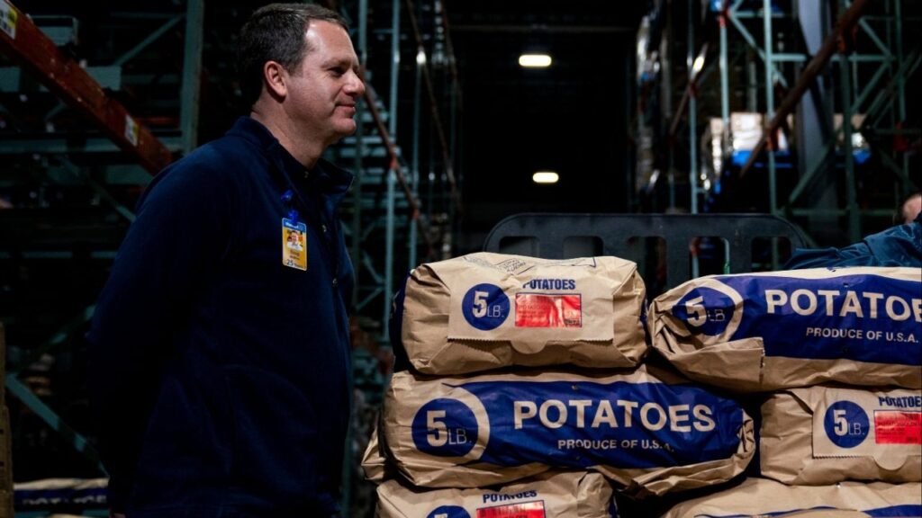 Walmart chief executive Doug McMillon, at a distribution center in Gordonsville, Va., on April 27, 2020. McMillon plans to retire from his position in early 2026 but will remain on the board through the next annual shareholders meeting. (Anna Moneymaker/The New York Times)